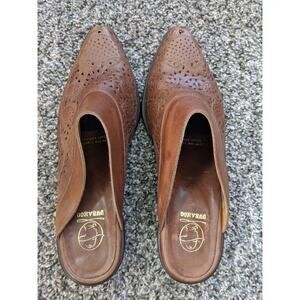 Durango Crush Booties Womens Size 9M Tan Leather Western Pointed Toe Clogs Boots